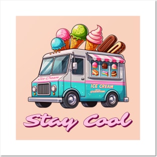 Stay Cool, ice cream truck design Posters and Art